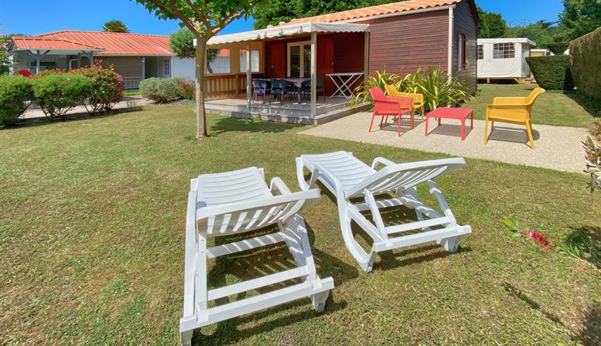 Offre spéciale long séjour - mobil home Chalet Evasion - Camping Oléron - Camping La boulinière 5 étoiles 