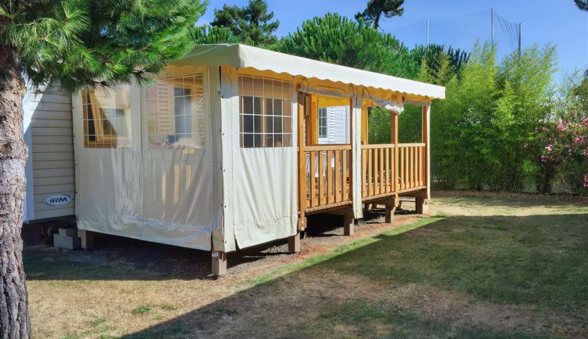 terrasse - Mobil-home 3 chambres premium - Camping La Boulinière 5 étoiles - Camping île d'Oléron